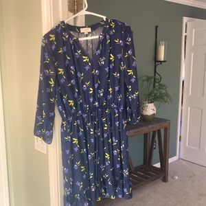 Navy with flower print dress from loft